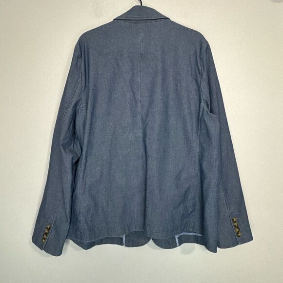 L.L. Bean Chambray Two Button Blazer XL - Picture 4 of 6